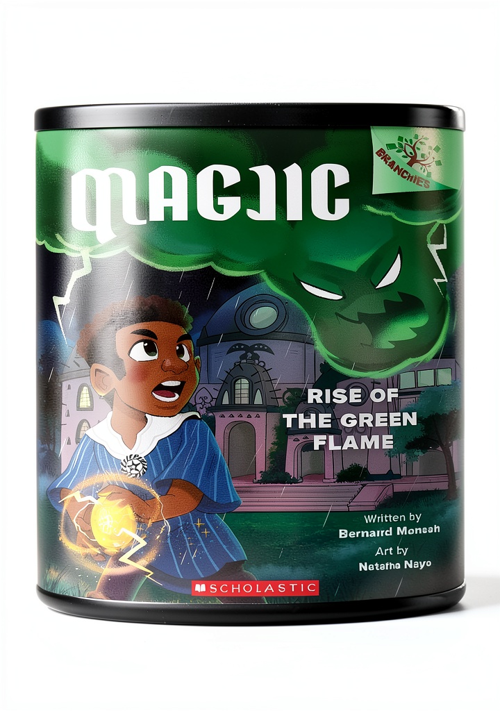 Child reading Kwame's Magic Quest Book 1 on a bedtime pillow