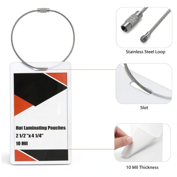 Luggage Tag Laminating Pouch 120 Pack 10 Mil JUXYES 2.5x4.25in-2